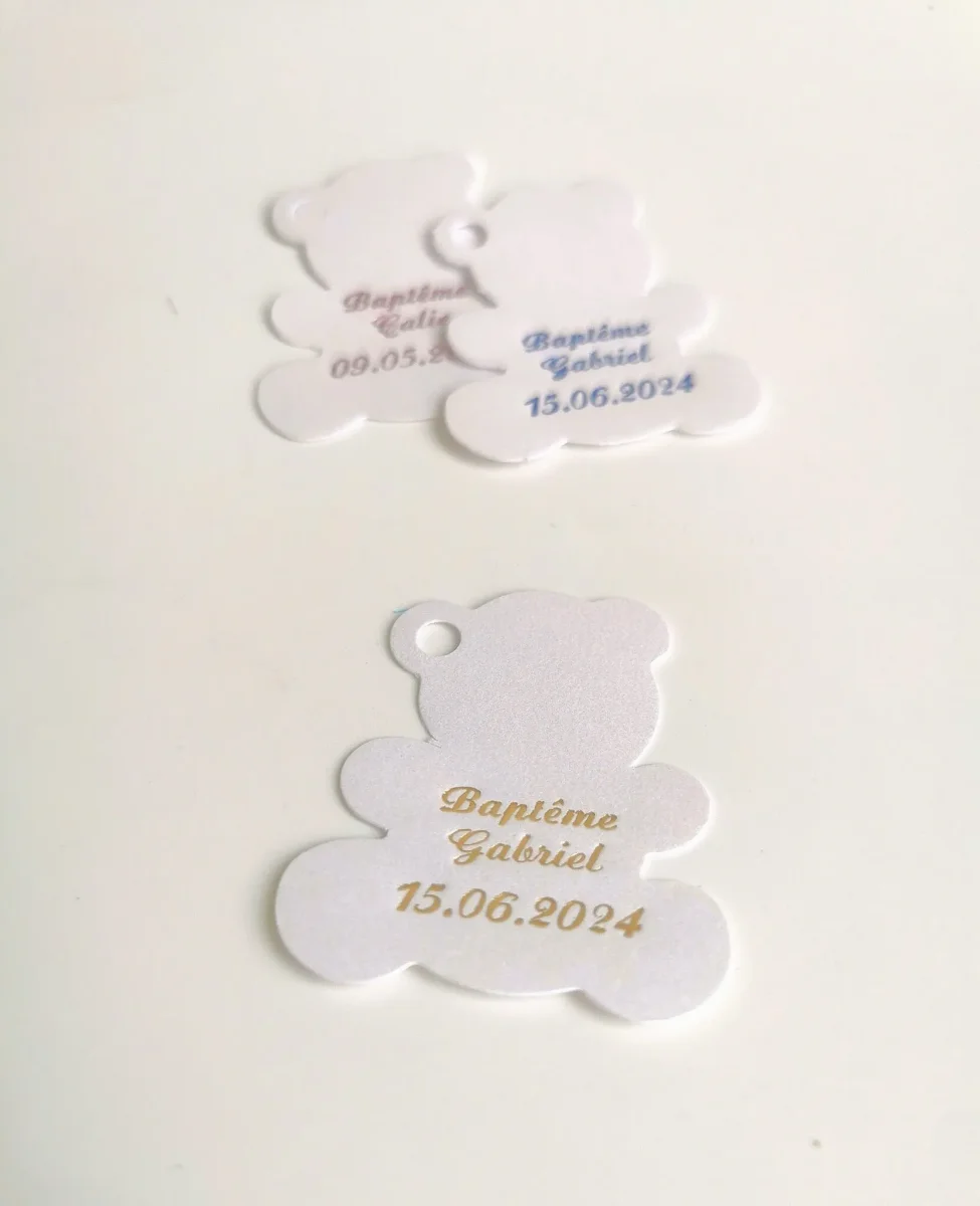 Etiquette dragées – Ourson Blanc – Personalisée - ​Boulangerie-Pâtisserie | Pain au Levain & Viennoiseries​ - {'count': 1, 'name': 'cm'}