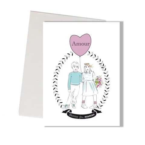 Lili Graffiti - Carte de Souhaits - Bonne Fête Maman - Amour||Lili Graffiti - Happy Birthday Card - Mom - Amour - Boutique Bébé en Ligne : Soins, Jouets et Articles Maison - {'count': 1, 'name': 'cadeaux'}