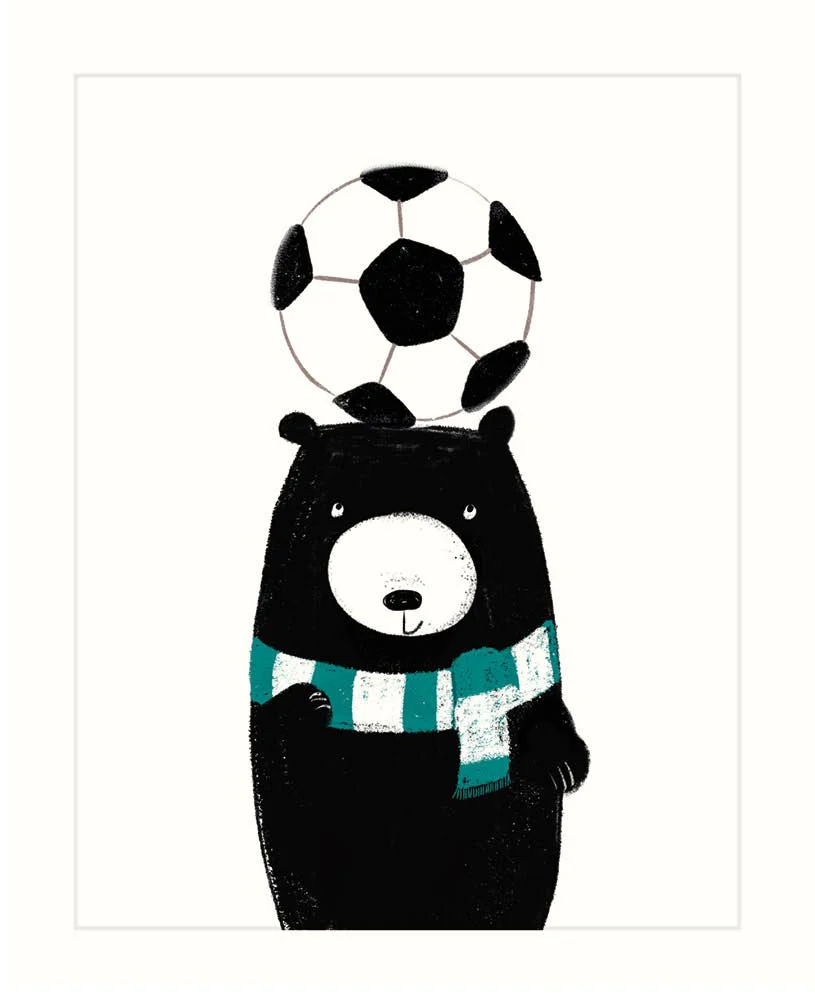 CARTE DE SOUHAIT OURS AVEC BALLON DE SOCCER Enfant - Boutique Maman & Bébé – Produits Essentiels au Quotidien