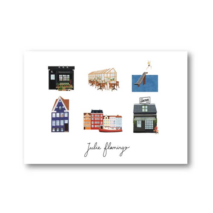 Cartes postales Ciara Coogan x Julie Flamingo - Organisation de la maison avec des solutions de rangement 30 idées pour bien organiser sa maison et récupérer de l'espace | GQ France