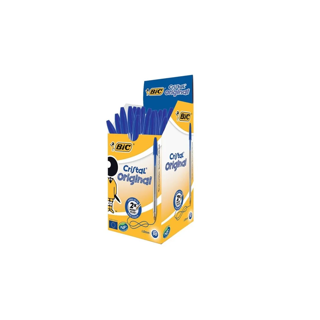 Paquet Fournitures de stylo 50 BLEU 3609 – Bic Cristal - Organisation de la maison avec des solutions de rangement