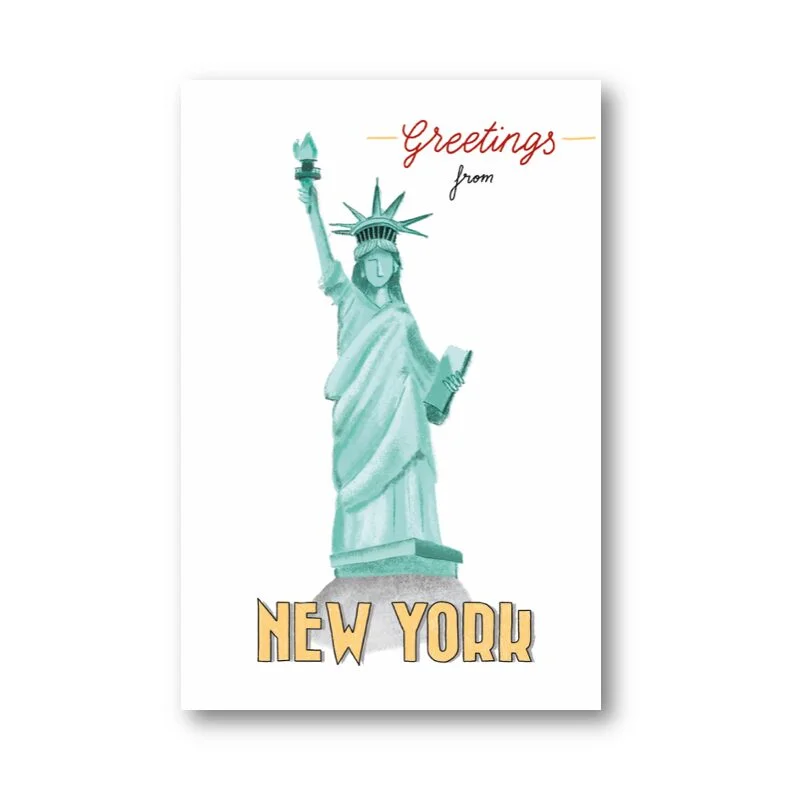 Carte postale New York rangée Liberty - Organisation de la maison avec des solutions de rangement