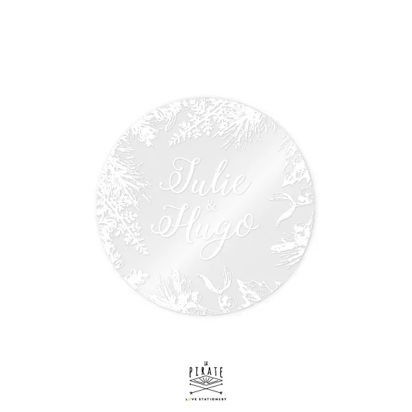 Stickers rond mariage hiver transparent et blanc • Winter Romance - Saldi Straordinari – Offerte Mariages Speciali Disponibili Adesso