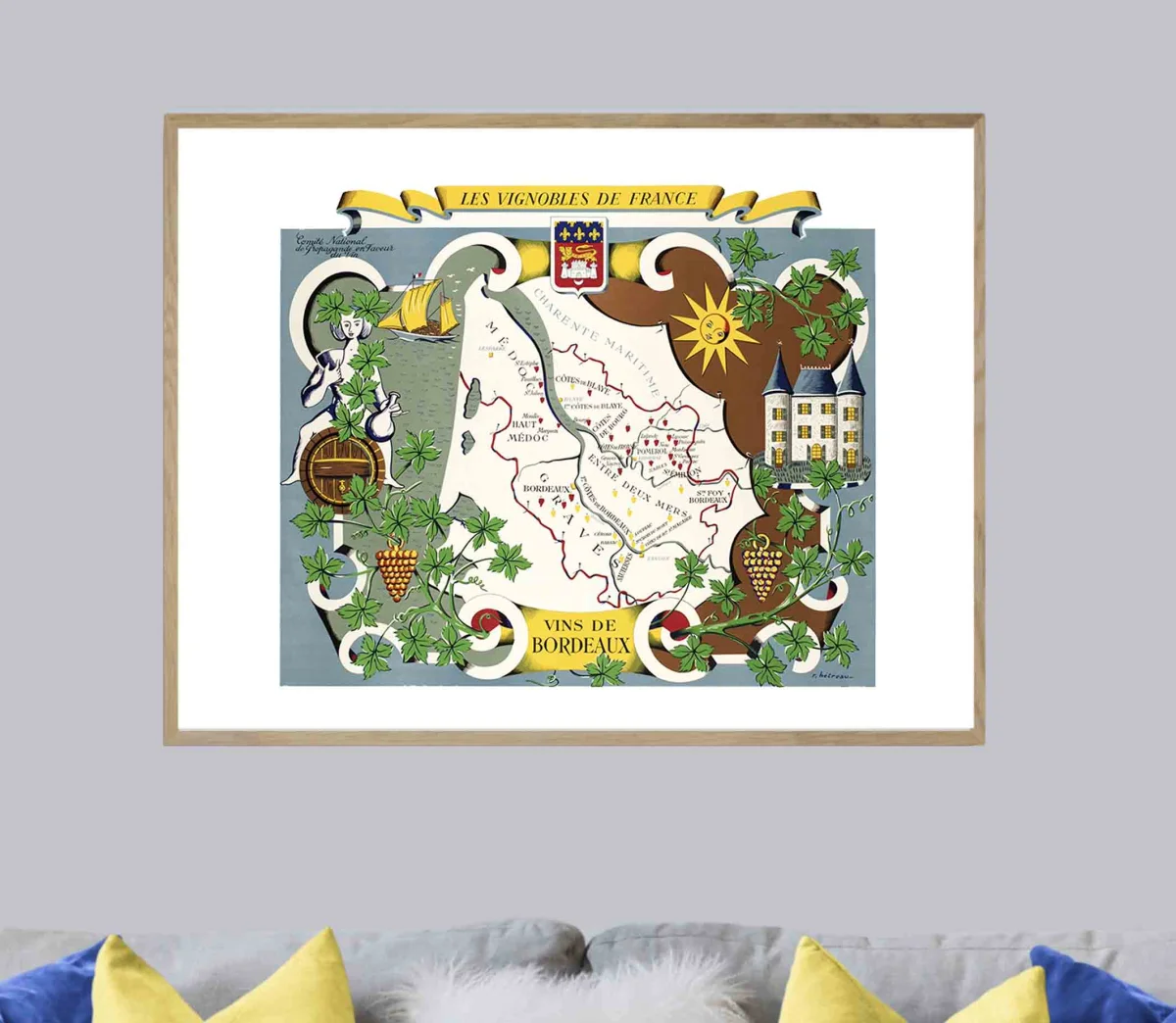 Affiche Vin Vignoble Bordeaux idéale - Vins Rouges Harmonieux pour Chaque Occasion