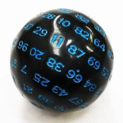 Divers – Dés – 100 faces – 1 Dé Opaque à l’unité – 50mm – Couleur Noire & Bleue - Saldi Straordinari France – Offerte Speciali Disponibili Adesso