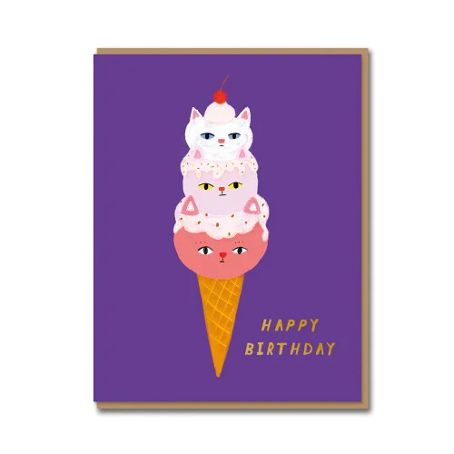 Carte Anniversaire Ice Cream Cat - Organisation de la maison avec des solutions de rangement Produit de Rangement pour Textiles de Maison Solution d'Organisation des  Fêtes pour Papier d'Emballage, Cartes et Accessoires de Noël avec Grande  Capacité et Organisateur Décoratif - Walmart.ca