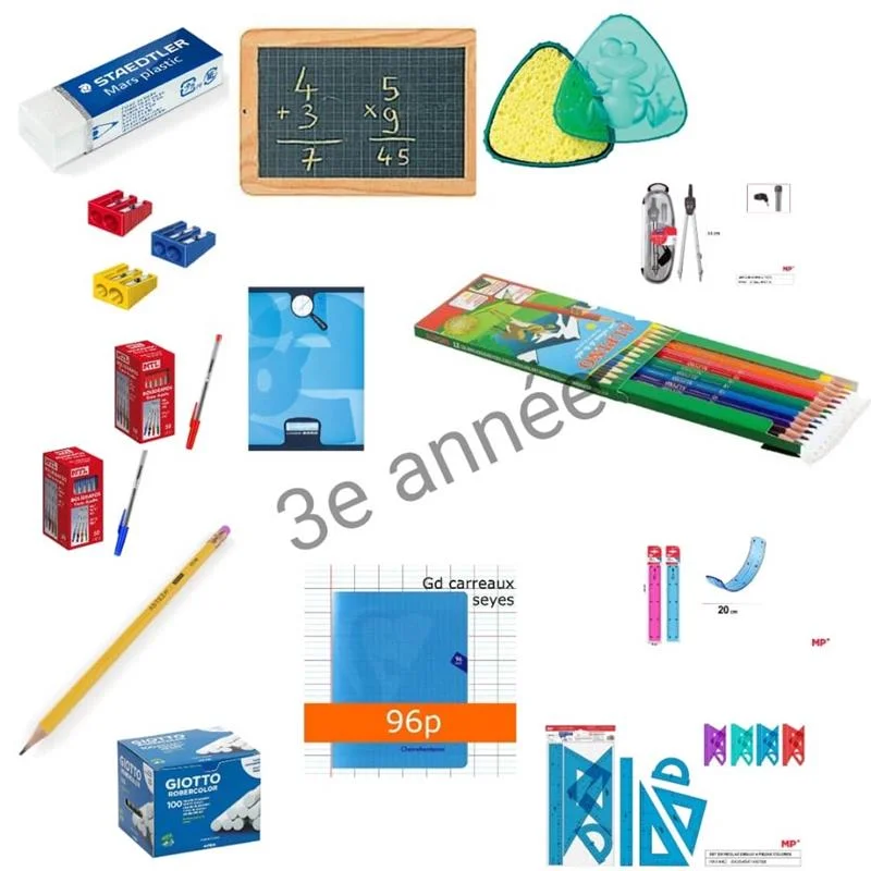 Kit Fournitures Scolaires année Système Nationale(3ème Année SN Organisation maison solutions rangement