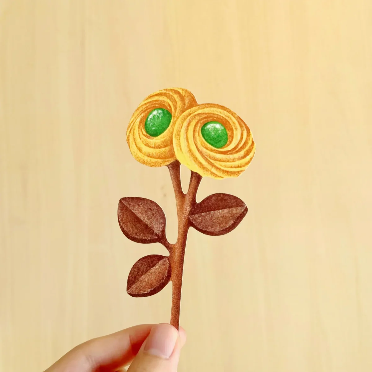 Carte Japonaise Fleur de Sablé Chocolat - Organisation de la fleurs maison avec des solutions de rangement